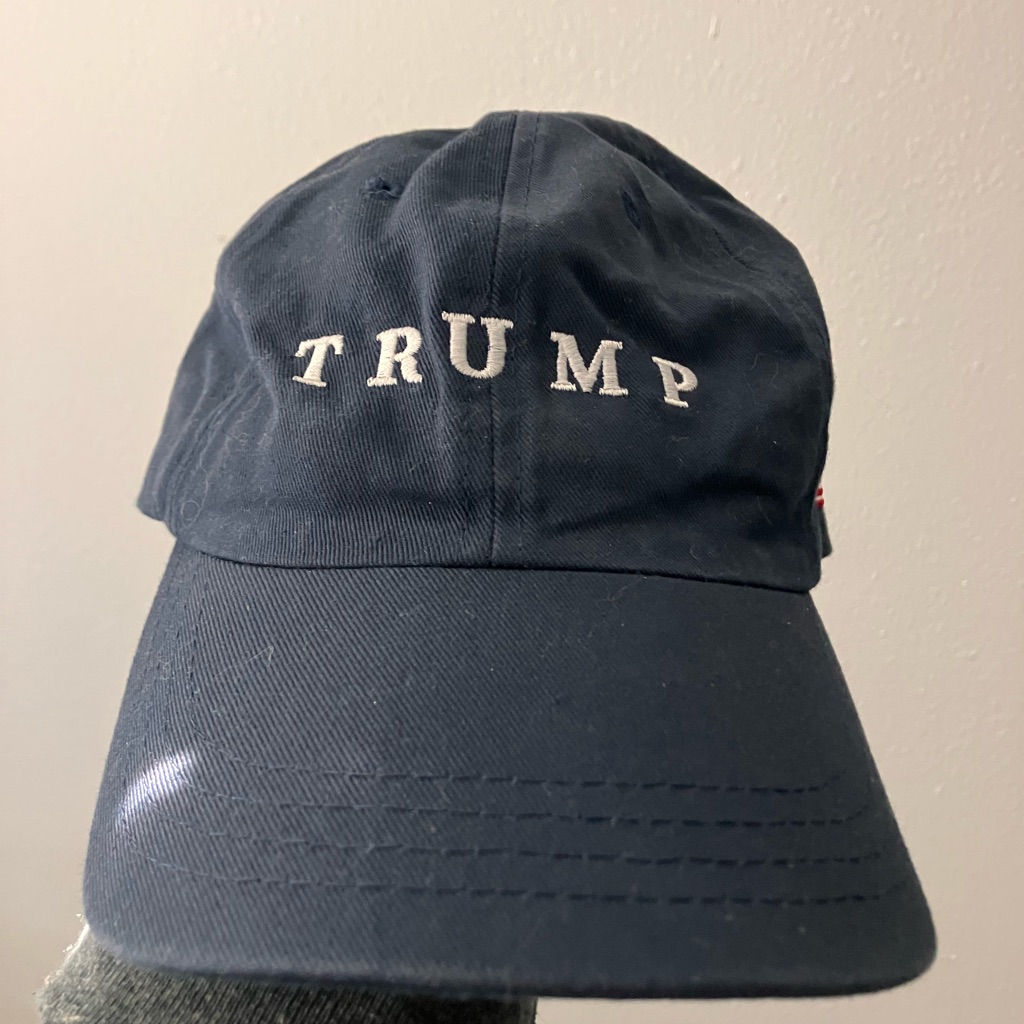 Trump Embroidered Baseball Cap  Navy With White Logo